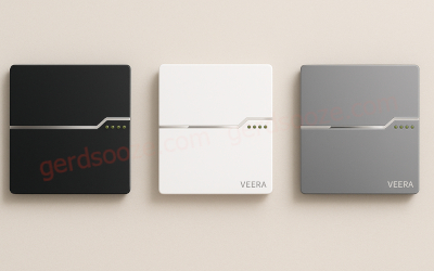 تصویرکلید و پریز ویرا مدل T2 در رنگ سفید، نوک مدادی و مشکی